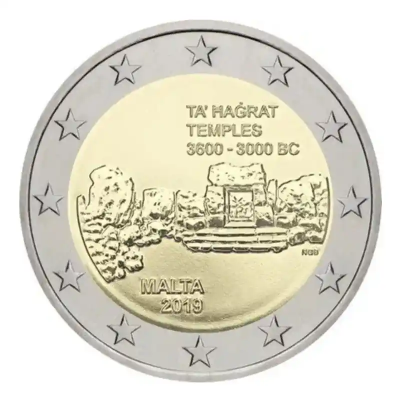 2 euros commémorative Malte 2019 - Temples Ta´Hagrat. Artisanat