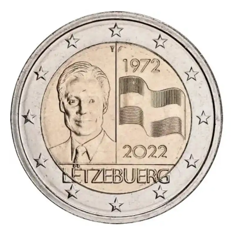 2 euros commémorative Luxembourg 2022 - Drapeau. Marque