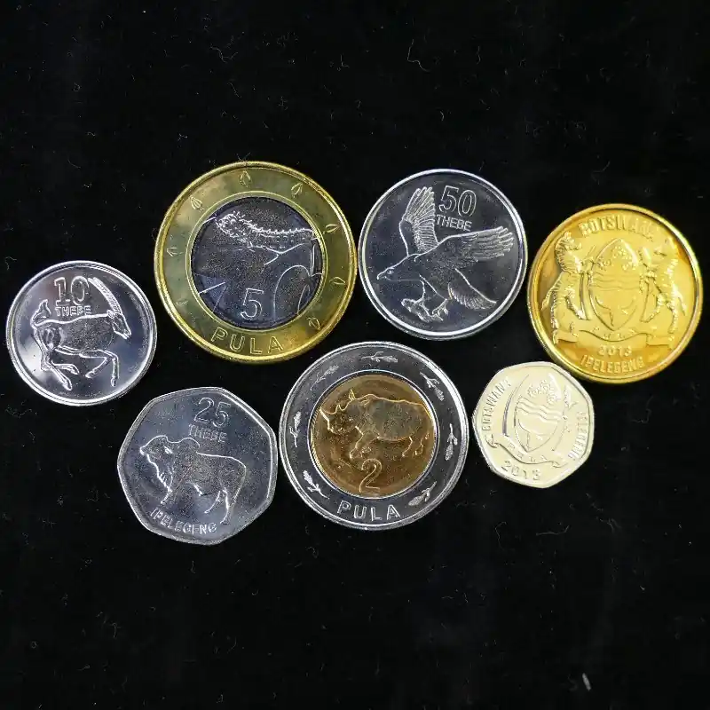 Botswana 7 monnaies de collection. Certifié