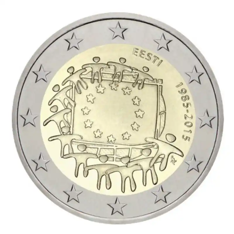 Bon Marché 2 euros commémorative Estonie 2015 - 30 ans du Drapeau Européen.
