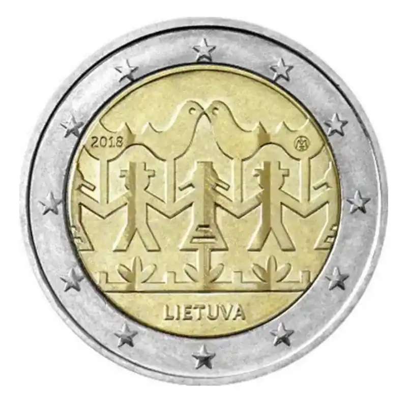 Livraison Gratuite 2 euros commémorative Lituanie 2018 - Fête de la Chanson.
