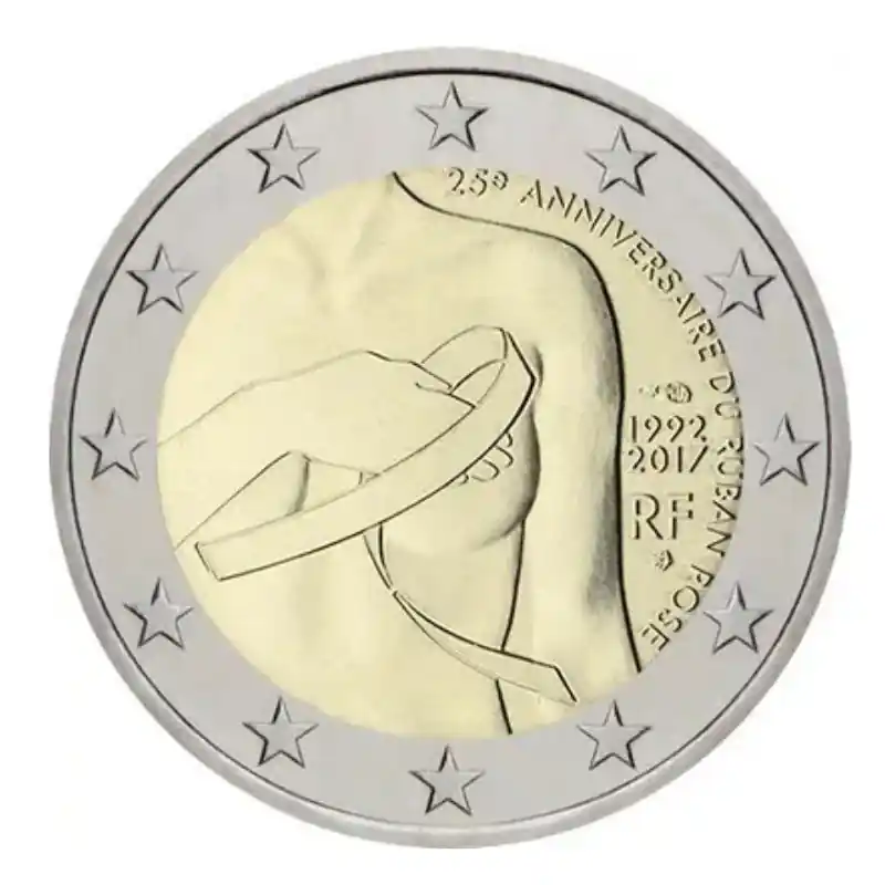 Livraison Express 2 euros commémorative France 2017 - Ruban rose.