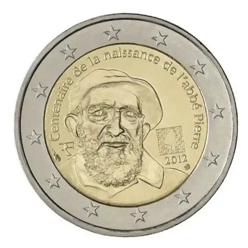 Nouveauté 2 euros commémorative France 2012 - Abbé Pierre.