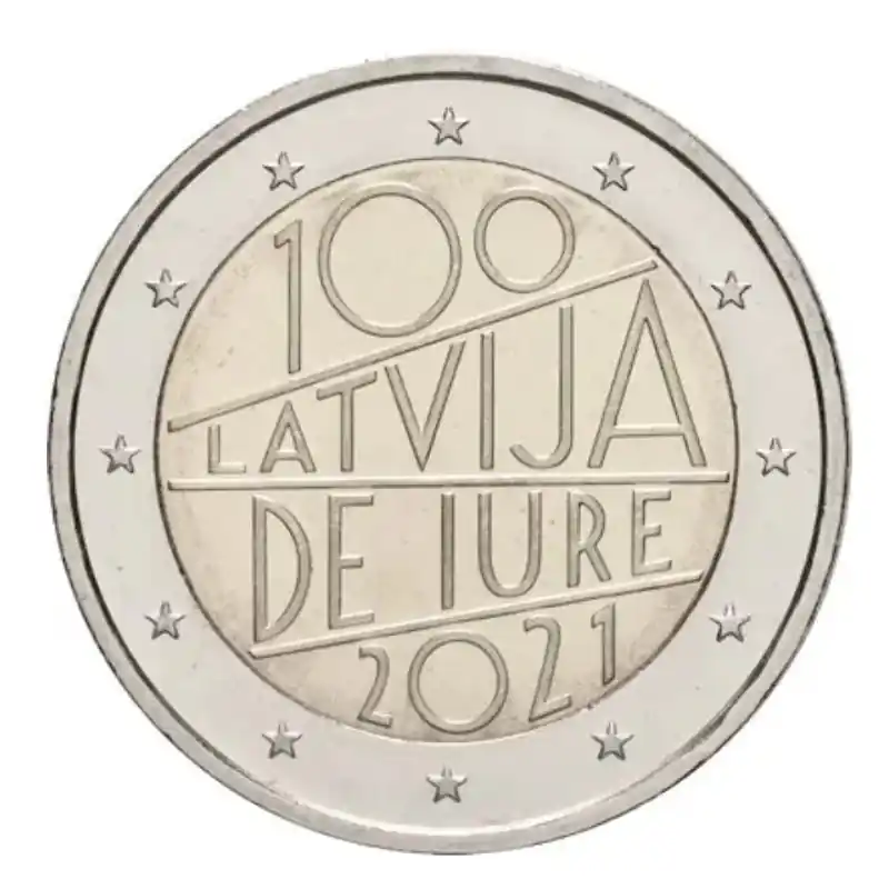 Certifié 2 euros commémorative Lettonie 2021 - 100 ans de jure.