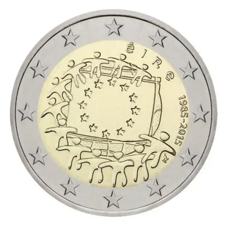 2 euros commémorative Irlande 2015 - 30 ans du Drapeau Européen. Expédition Rapide