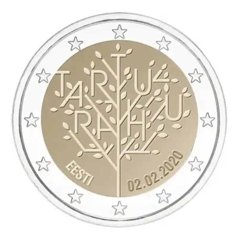 2 euros commémorative Estonie 2020 - Traité de paix de Tartu. Meilleur Prix