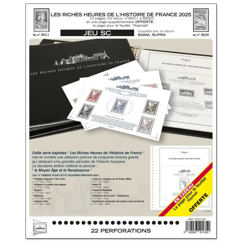 Solde Jeux SC Yvert blocs Les Riches Heures de l'Histoire de France 2025.