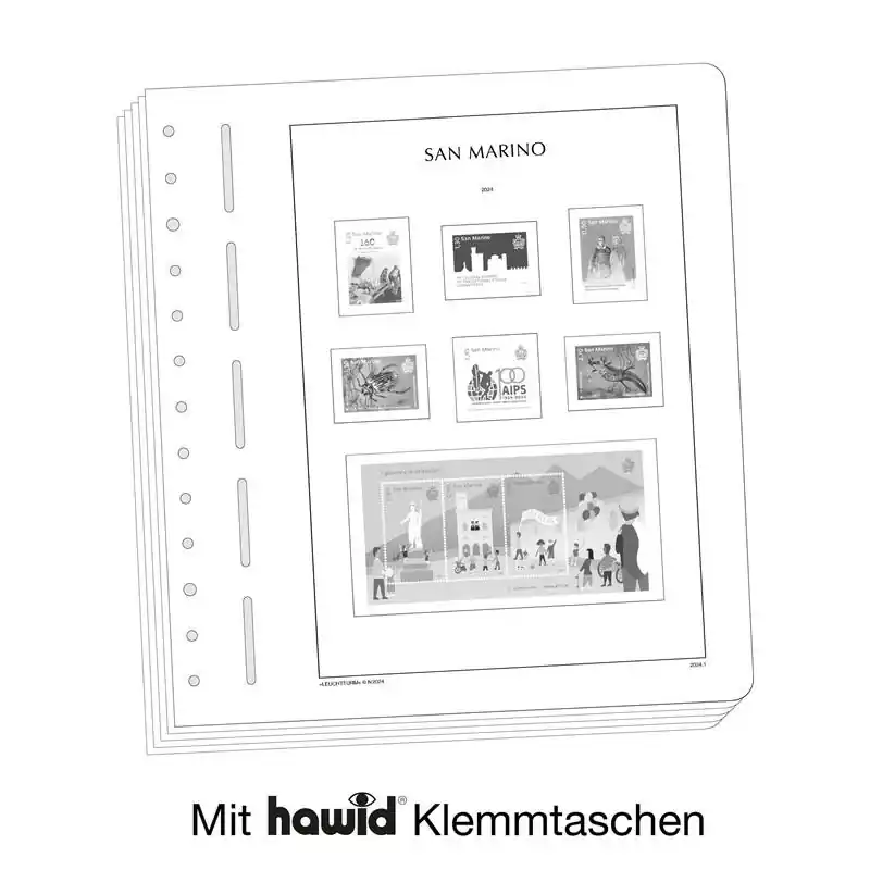 Leuchtturm feuilles complémentaires SF de Saint-Marin 2024. Offre Spéciale