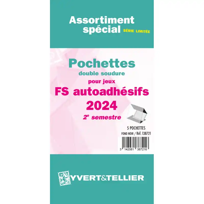 Assortiment de pochettes pour jeux timbres autoadhésifs FO\\/FS 2024 deuxième semestre. Meilleure Qualité