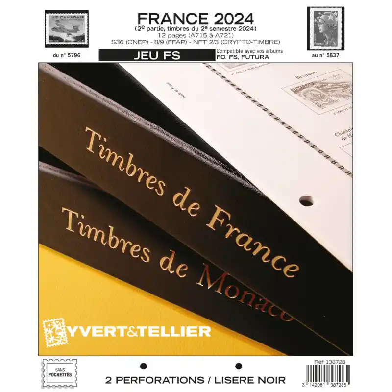 Prix Cassé Jeux FS timbres de France 2024 deuxième semestre.
