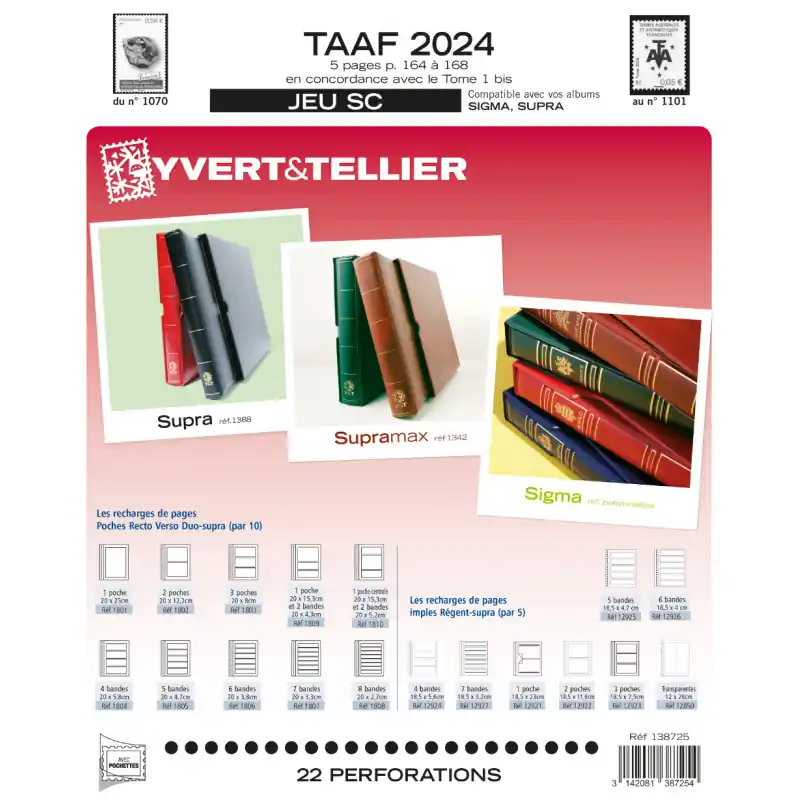 Jeux SC Yvert timbres des T.A.A.F. 2024. Prix Promo