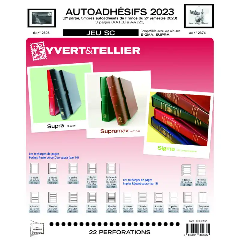 Seulement Aujourd’hui Jeux SC France timbres autoadhésifs 2023 deuxième semestre.