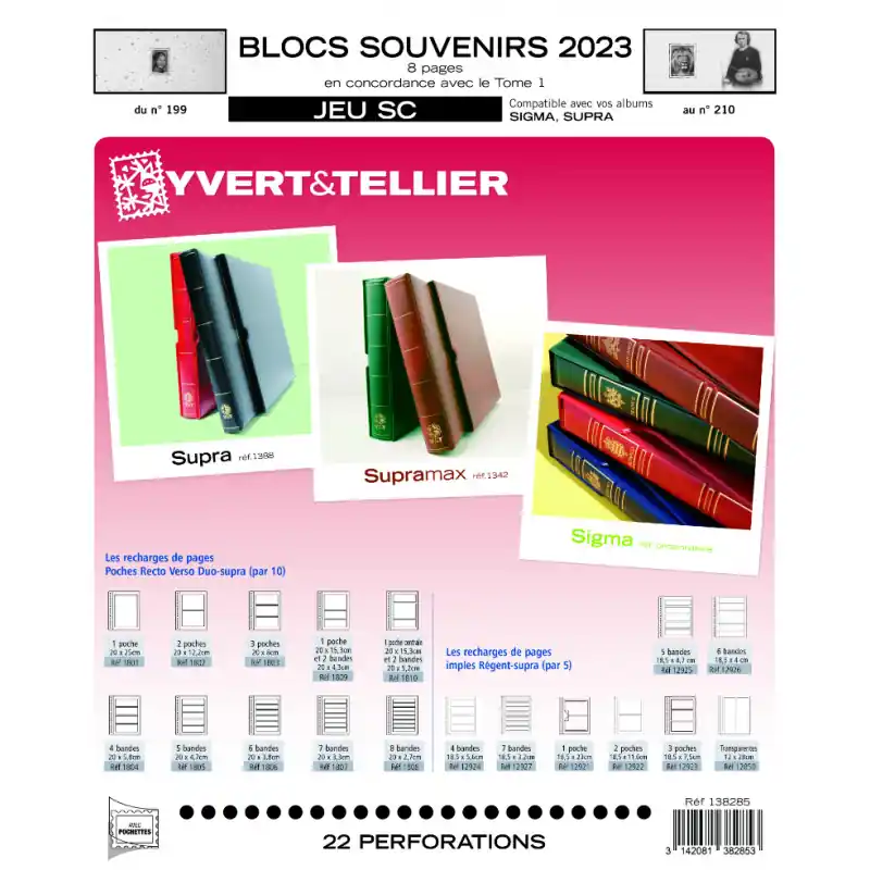 Jeux SC France blocs souvenirs 2023 avec pochettes de protection. Paiement Sécurisé