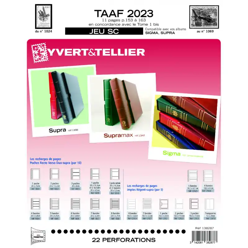 Acheter Direct Jeux SC Yvert timbres des T.A.A.F. 2023.