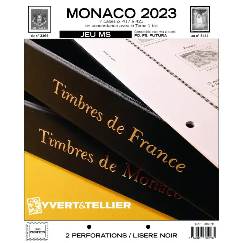 Jusqu’à Épuisement Des Stocks Jeux MS timbres de Monaco 2023 sans pochettes.