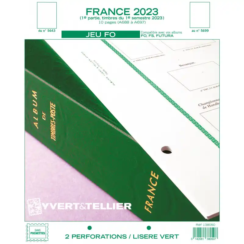 Vente Directe Jeux FO timbres de France 2023 premier semestre.