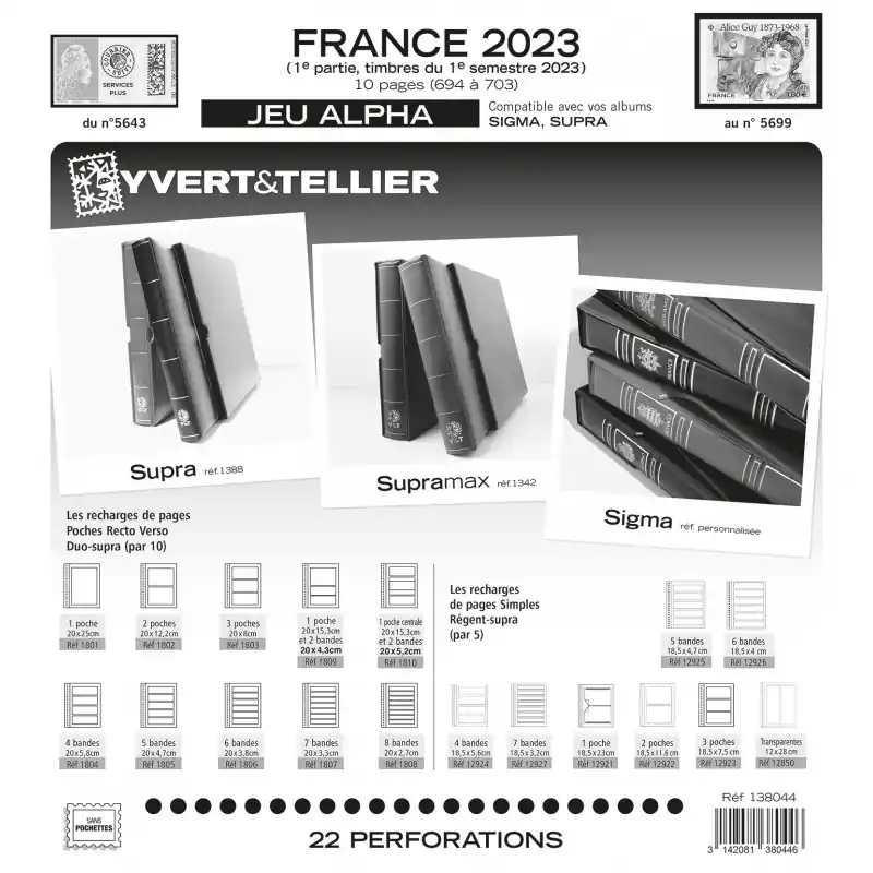 Jeux ALPHA France 2023 premier semestre sans pochettes de protection. Prix Choc