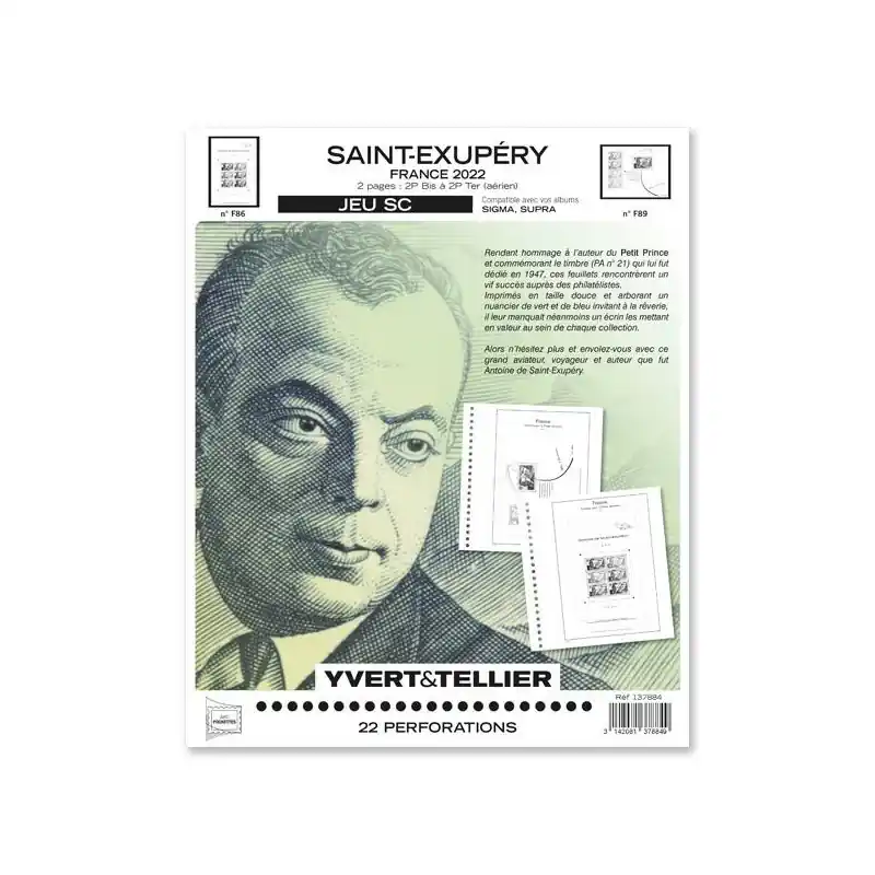 Jeux SC Yvert blocs Saint Exupéry 2022. Expédié Aujourd’hui