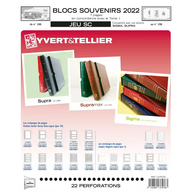 Jeux SC France blocs souvenirs 2022 avec pochettes de protection. Bon Marché
