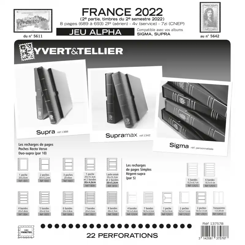 Jeux ALPHA France 2022 deuxième semestre sans pochettes de protection. Soldes