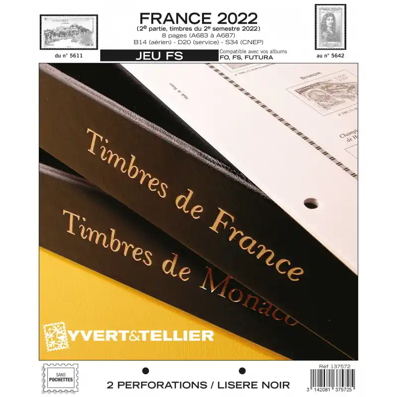 Certifié Jeux FS timbres de France 2022 deuxième semestre.