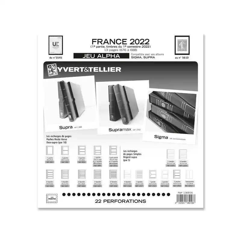 Jeux ALPHA France 2022 premier semestre sans pochettes de protection. Vente Flash