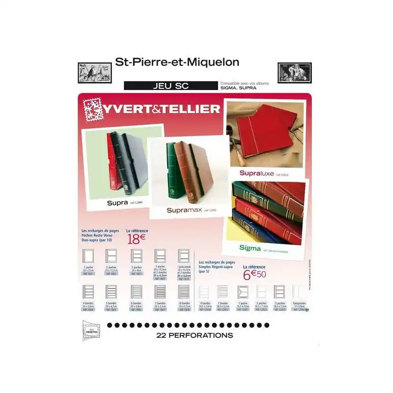 Prix Choc Intérieur SC Yvert timbres de Saint Pierre et Miquelon 2010-2015.