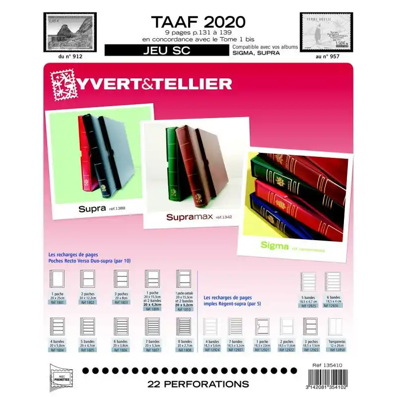 Petit Prix Jeux SC Yvert timbres des T.A.A.F. 2020.