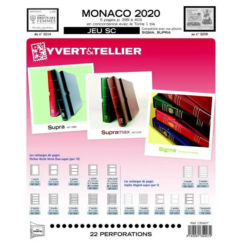 Offre Du Jour Jeux SC timbres de Monaco 2020 avec pochettes de protection.