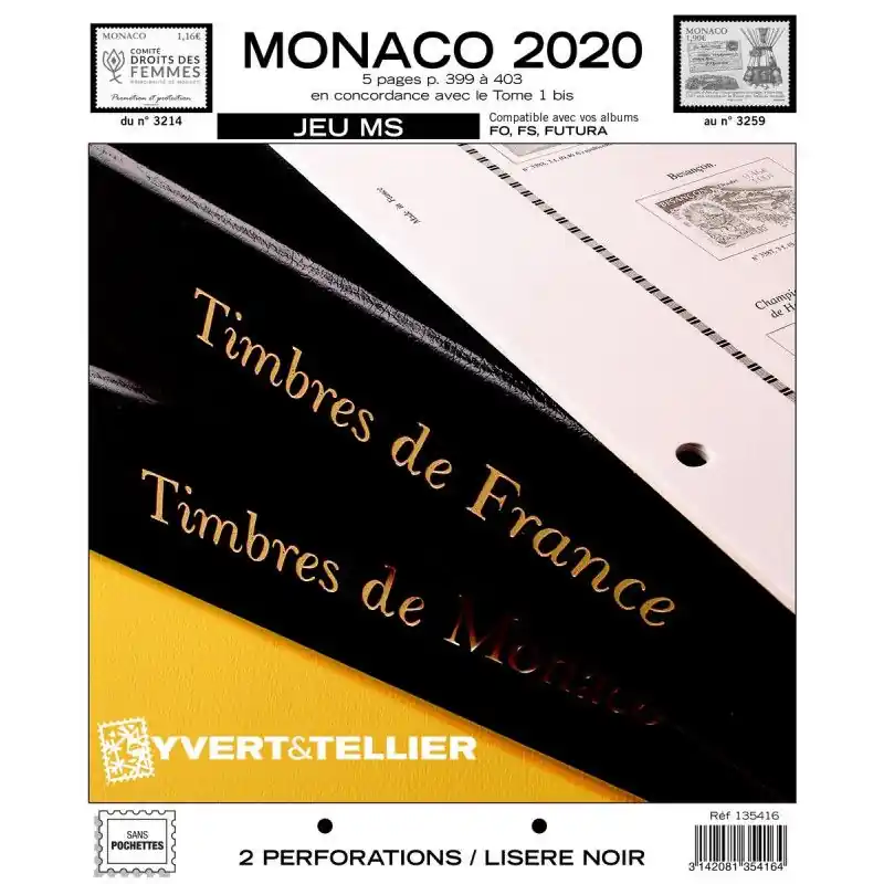 Offre Du Jour Jeux MS timbres de Monaco 2020 sans pochettes.