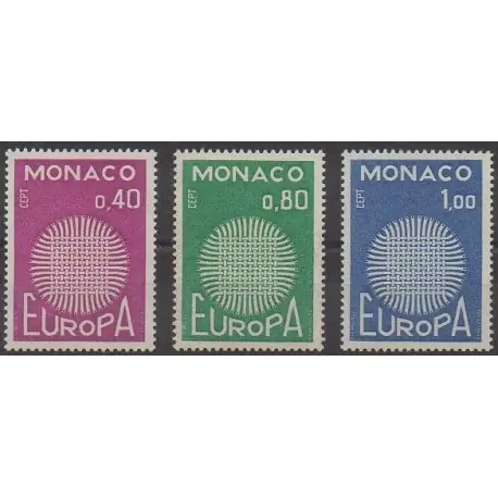 Monaco - 1970 - No 819/821 - Europa Dernier Modèle