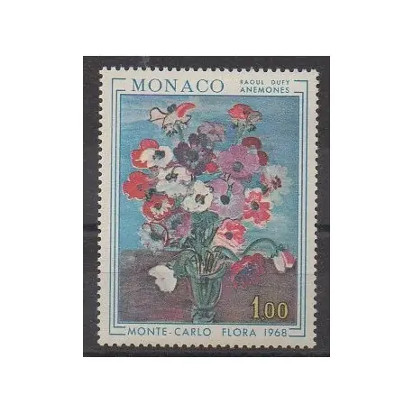 Monaco - 1968 - No 743 - Peinture - Fleurs Prix Promo