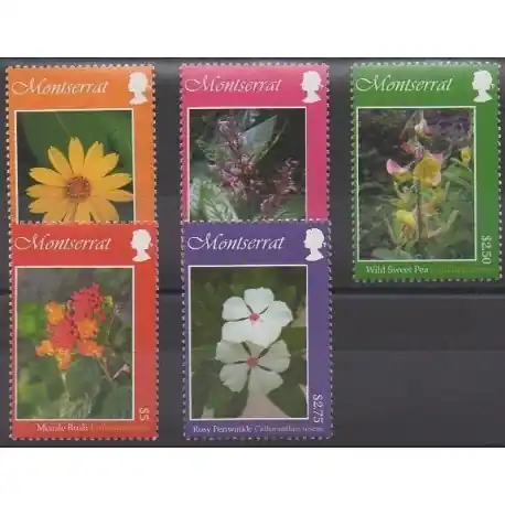 Nouvelle Collection Montserrat - 2010 - No 1372/1376 - Fleurs