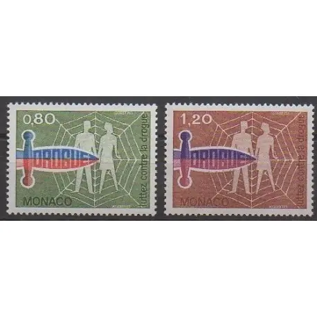 Monaco - 1976 - No 1074/1075 - Santé ou Croix-Rouge Prix Choc