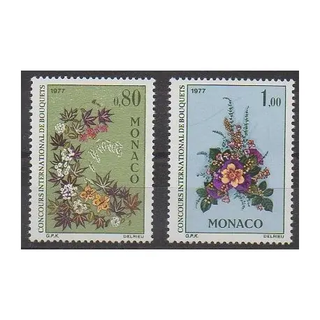 Monaco - 1976 - No 1076/1077 - Fleurs Exclusif