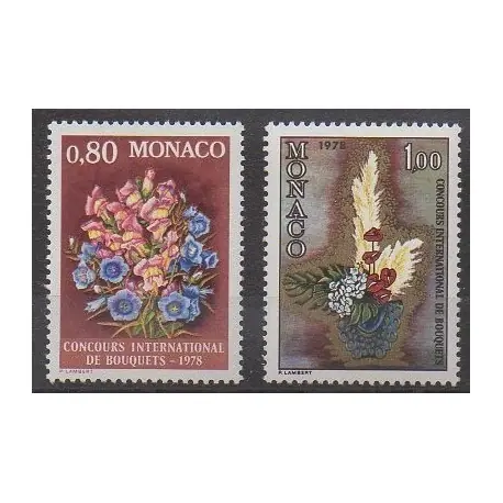 Prix Promo Monaco - 1977 - No 1115/1116 - Fleurs