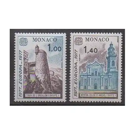 Meilleur Prix Monaco - 1977 - No 1101/1102 - Monuments - Europa