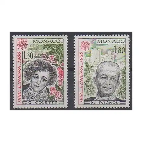 Monaco - 1980 - No 1224/1225 - Littérature - Europa Affaire À Saisir