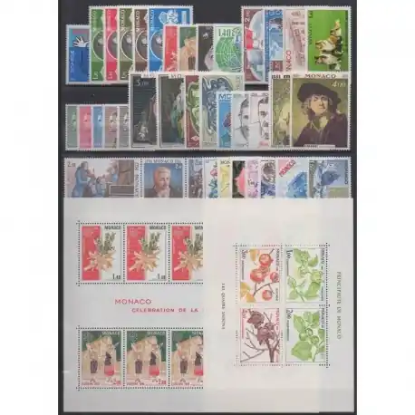 Monaco - Année complète - 1981 - No 1264/1305 - BF19/BF20 Vente Directe