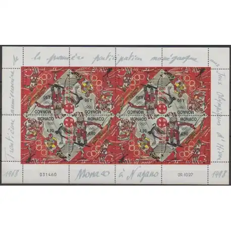 Monaco - 1997 - No F2142/F2143 - Jeux olympiques d'hiver Commander Maintenant