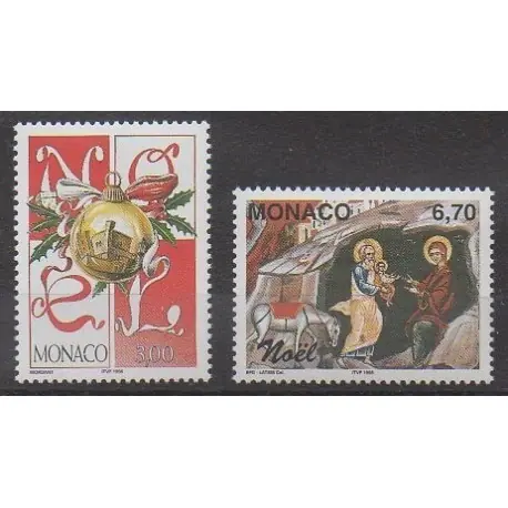Monaco - 1998 - No 2177/2178 - Noël Prix Bas