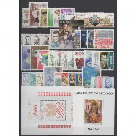 Monaco - Année complète - 1998 - No 2146/2185 - BF79/BF80 Populaire