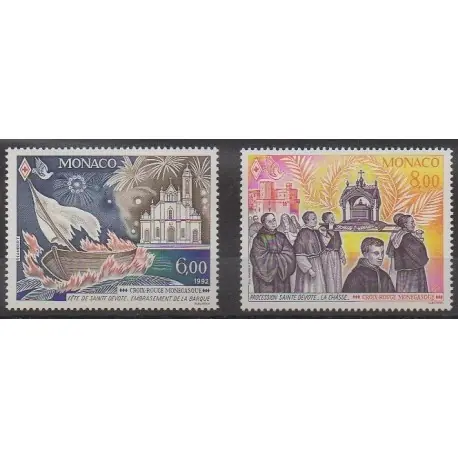 Monaco - 1992 - No 1842/1843 - Santé ou Croix-Rouge Meilleur Choix