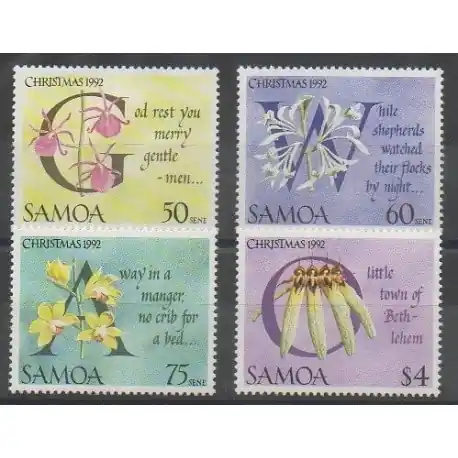 Nouveauté Samoa - 1992 - No 751/754 - Noël - Orchidées