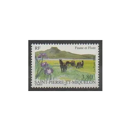 Livraison Express Saint-Pierre et Miquelon - 1998 - No 671 - Chevaux