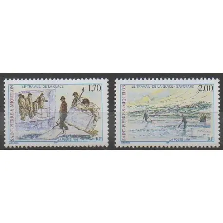Certifié Saint-Pierre et Miquelon - 1998 - No 672/673 - Artisanat ou métiers