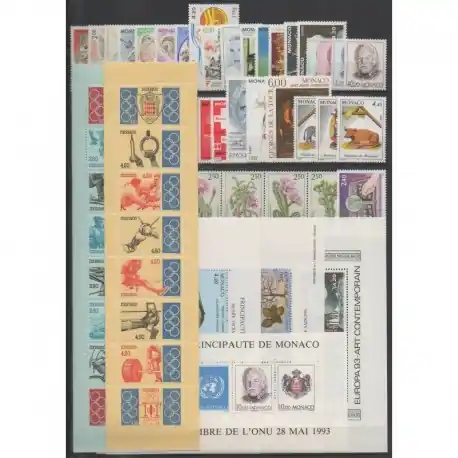 Monaco - Année complète - 1993 - No 1854/1914 - BF59/BF62 - C10/C11 Nouveauté