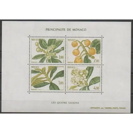 Monaco - Blocs et feuillets - 1985 - No BF31 - Fleurs - Fruits ou légumes Jusqu’à Épuisement Des Stocks