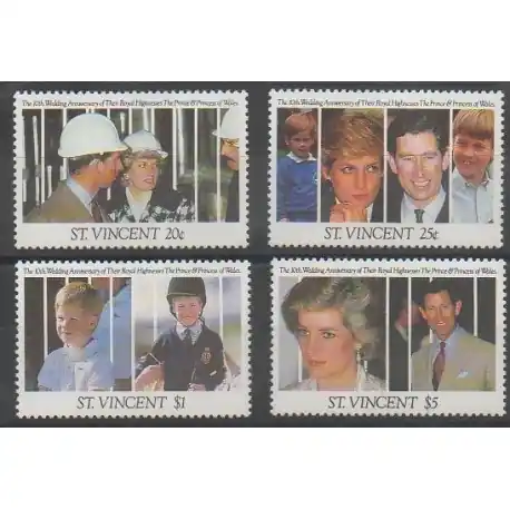 Affaire À Saisir Saint-Vincent - 1991 - No 1256/1259 - Royauté - Principauté