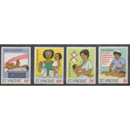 Meilleure Vente Saint-Vincent - 1987 - No 983/986 - Enfance - Santé ou Croix-Rouge